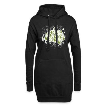 hippy dove of peace sayings bird green 60s funny - Hoodie-Kleid - Schwarz - Vorne