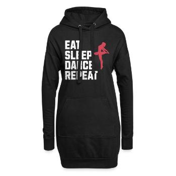 Essen, Schlafen, Tanzen, Wiederholen: Das Leben einer Tänzerin - Hoodie-Kleid - Schwarz - Vorne