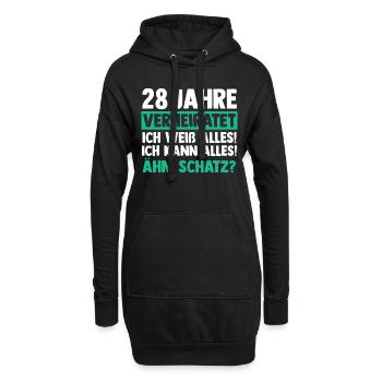 Ehe Nelkenhochzeit 28 Jahre Verheiratet Hochzeitst - Hoodie-Kleid - Schwarz - Vorne