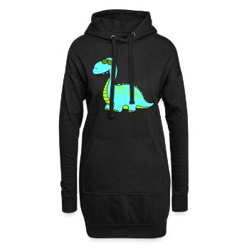 dino cool - Hoodie-Kleid - Schwarz - Vorne