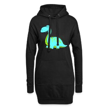 dino - Hoodie-Kleid - Schwarz - Vorne