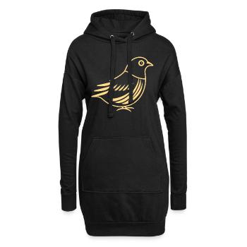 cailles petit oiseau caille - Sweat-shirt à capuche long Femme - noir - Devant