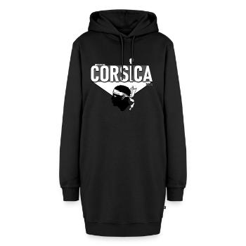 CORSICA Limitierte Auflage 2024 [15.12.2024] ⚠️⌛ - Hoodie-Kleid - Schwarz - Vorne - AI Model Female 172 light (172cm)