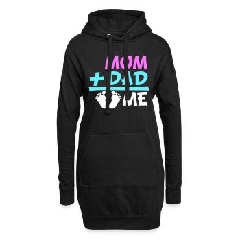Maman Plus Papa Moi Enceinte Ventre Grossesse - Sweat-shirt à capuche long Femme - noir - Devant