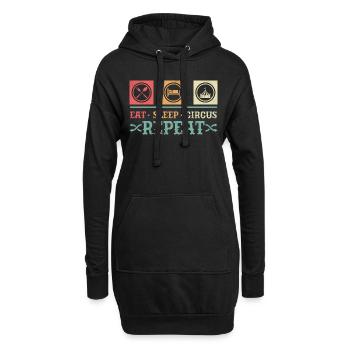 Manger Dormir Cirque Répéter Costume Thème Party Actes - Sweat-shirt à capuche long Femme - noir - Devant