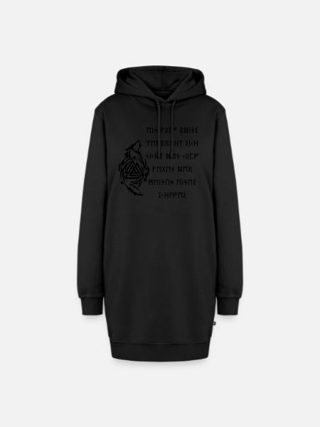 Ein Wolf Odins - Hoodie-Kleid - Schwarz