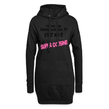 Super cousine - Sweat-shirt à capuche long Femme - noir - Devant