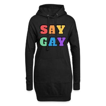SAY GAY - LGBTQ Pride Accessoires - Hoodie-Kleid - Schwarz - Vorne