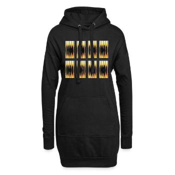 Unikat-Farbe - Hoodie-Kleid - Schwarz - Vorne
