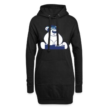 drôle DJ ours polaire mixeur Cool fête musique ours - Sweat-shirt à capuche long Femme - noir - Devant