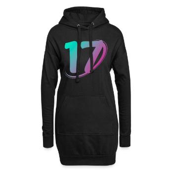 Nummer 17 mehrfarbig - Hoodie-Kleid - Schwarz - Vorne