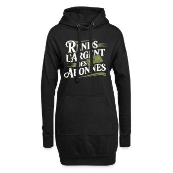 Rends l'argent des abonnés - Sweat-shirt à capuche long Femme - noir - Devant