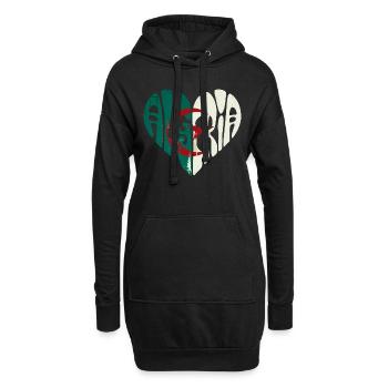 L'Algérie Dans Mon Cœur - Sweat-shirt à capuche long Femme - noir - Devant