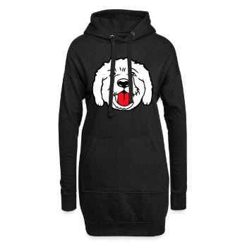 Cher chien tire la langue joyeusement - Sweat-shirt à capuche long Femme - noir - Devant