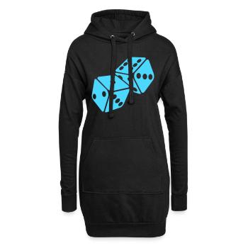 würfel - Hoodie-Kleid - Schwarz - Vorne