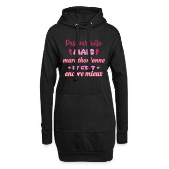 Pas parfaite mais marathonienne,marathon - Sweat-shirt à capuche long Femme - noir - Devant