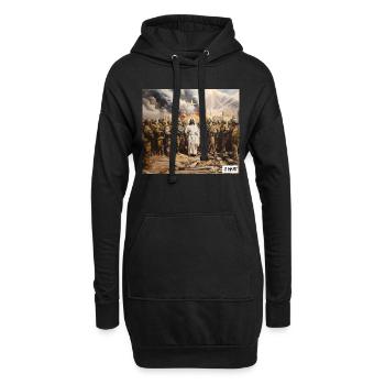 3ème guerre mondiale - Sweat-shirt à capuche long Femme - noir - Devant
