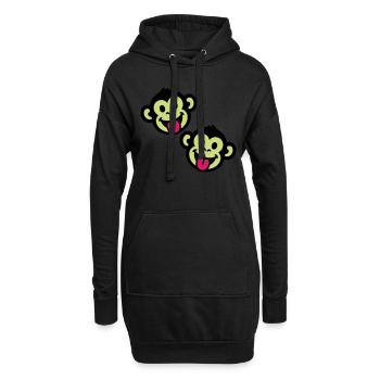 Affen Lustig - Hoodie-Kleid - Schwarz - Vorne