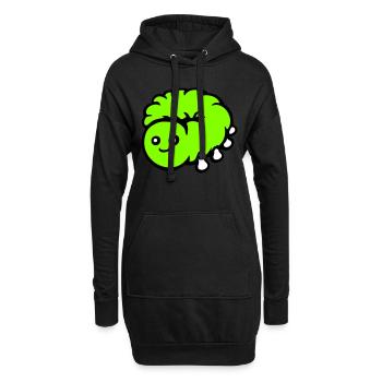 Süße Raupe klein freundlich Larve Wurm glücklich - Hoodie-Kleid - Schwarz - Vorne