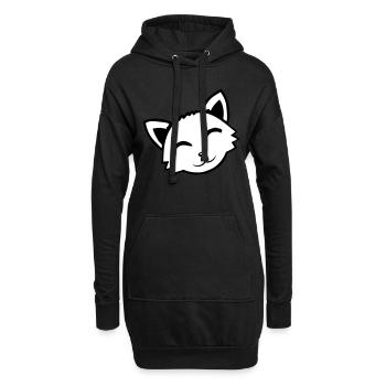Katze Haustier Tier süß kleine Kätzchen freundlich - Hoodie-Kleid - Schwarz - Vorne