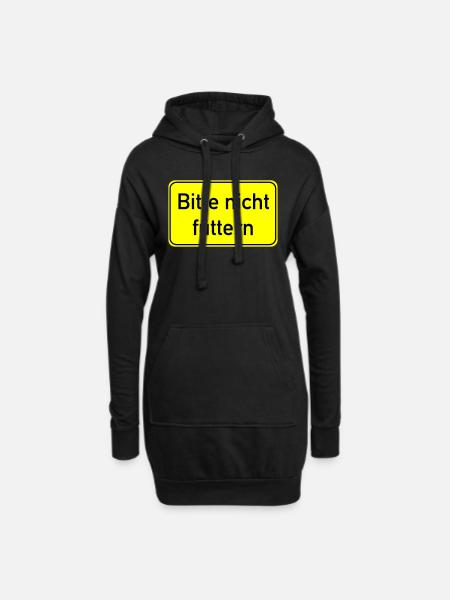Bitte nicht füttern - Hoodie-Kleid - Schwarz