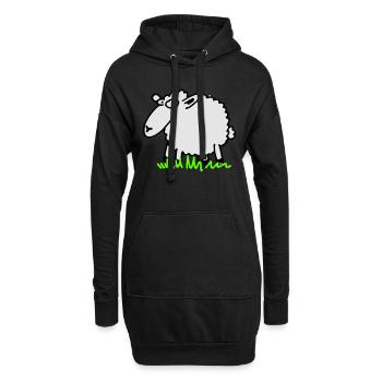 Schaf - Hoodie-Kleid - Schwarz - Vorne