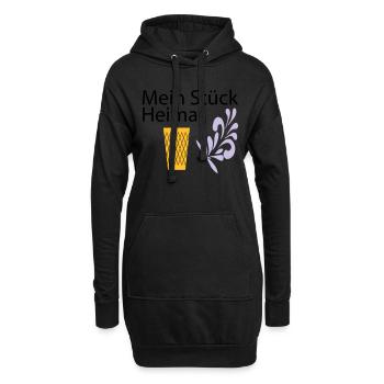 Meine Heimat Geripptes - Apfelwein - Hoodie-Kleid - Schwarz - Vorne