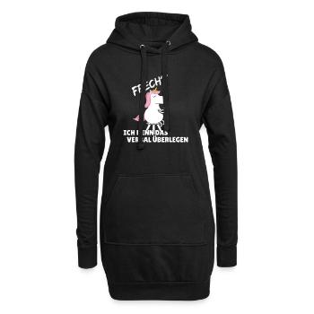 Einhorn: Frech? Ich nenn das verbal überlegen - Hoodie-Kleid - Schwarz - Vorne