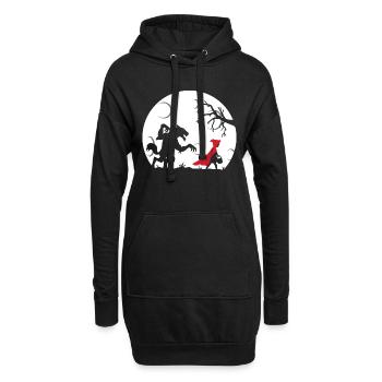 Rotkäppchen - Hoodie-Kleid - Schwarz - Vorne