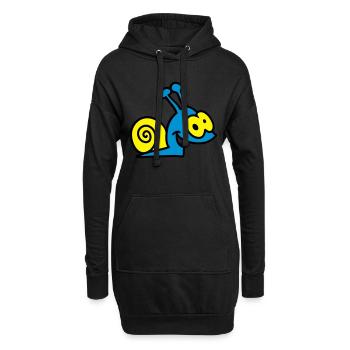 lustige Schnecke - 3 - Hoodie-Kleid - Schwarz - Vorne