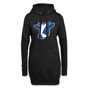 kuhkopf - Hoodie-Kleid - Schwarz - Vorne