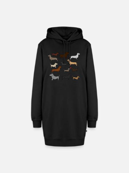 super süße Dackel , Geschenkidee - Hoodie-Kleid - Schwarz