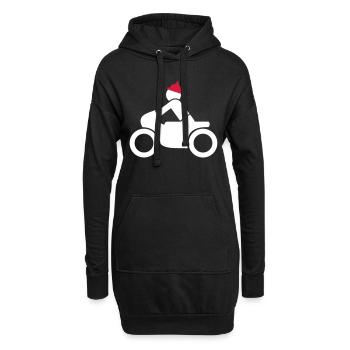 Motorradfahrer mit Helm, Geschenkidee - Hoodie-Kleid - Schwarz - Vorne