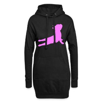 French Bulldog 4- Französische Bulldogge Yoga - Hoodie-Kleid - Schwarz - Vorne