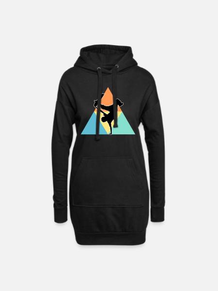 Skateboarding - Hoodie-Kleid - Schwarz