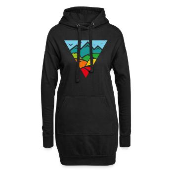 Champs de couleur - Sweat-shirt à capuche long Femme - noir - Devant