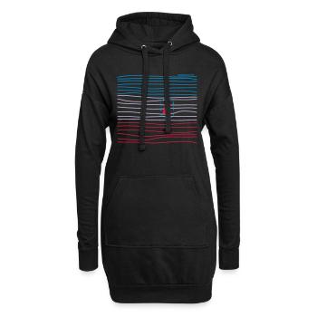 Boot in Wellen - Hoodie-Kleid - Schwarz - Vorne
