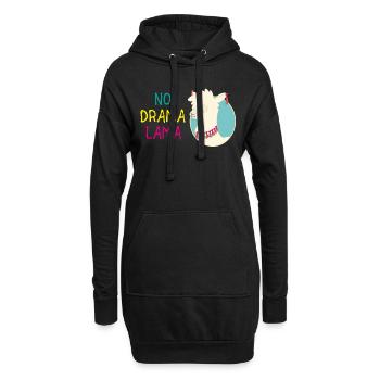 No Drama Lama - Hoodie-Kleid - Schwarz - Vorne