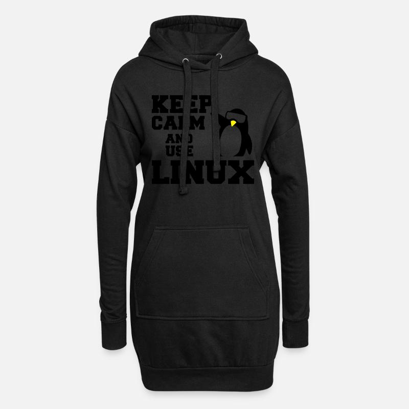 keep calm use linux - Hoodie Dress - black