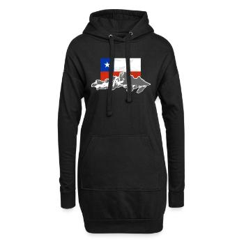 Chile - Mountains & Flag - Hoodie-Kleid - Schwarz - Vorne