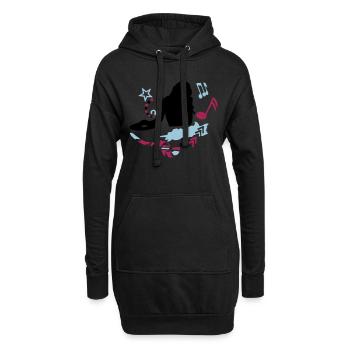 Frau dj - Hoodie-Kleid - Schwarz - Vorne
