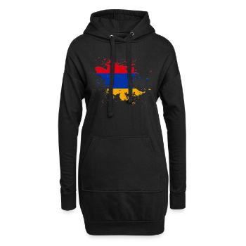 Armenien Flagge als Farbklecks - Hoodie-Kleid - Schwarz - Vorne
