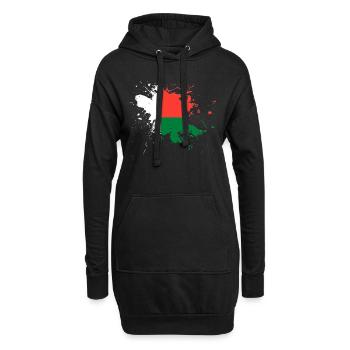 Le drapeau de Madagascar comme taches de peinture - Sweat-shirt à capuche long Femme - noir - Devant