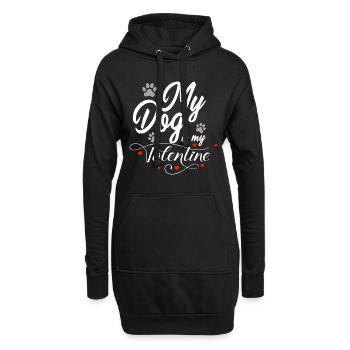 Amoureux de chien - Sweat-shirt à capuche long Femme - noir - Devant