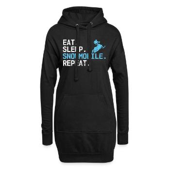 Eat Sleep Snowmobil Repeat Motor Traîneau - Sweat-shirt à capuche long Femme - noir - Devant