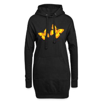 Schmetterling Falter Insekten Frühling Sommer bunt - Hoodie-Kleid - Schwarz - Vorne