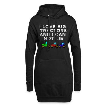 traktor liebe trecker - Hoodie-Kleid - Schwarz - Vorne