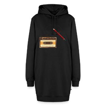 Kassette - Hoodie-Kleid - Schwarz - Vorne - AI Model Female 172 light (172cm)