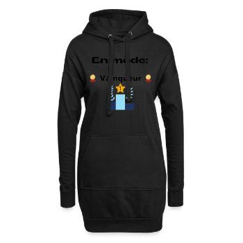 En mode vainqueur - Sweat-shirt à capuche long Femme - noir - Devant