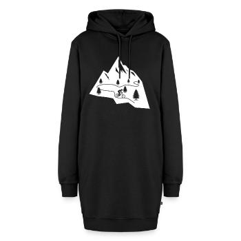 VTT Cyclisme Descente - Sweat-shirt à capuche long Femme - noir - Devant